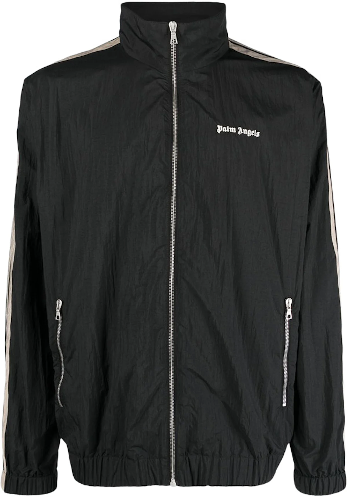 Palm Angels Logo-Print Side-Stripe Track Jacket Black/Off-White Men's -  FW23 - US