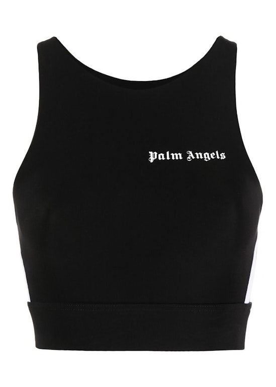 Pre-owned Palm Angels Logo Print Sleeveless Tank Top Black White
