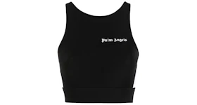 Palm Angels Logo Print Sleeveless Tank Top Black White