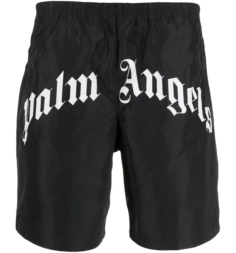 Palm Angels Logo Print Swimming Shorts Black Men's - SS21 - US Palm Angels Logo Print Swimming Shorts Black Men's - SS21 - US