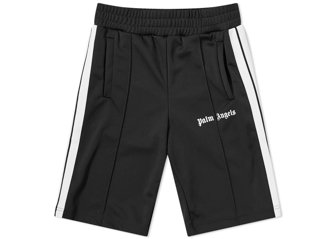 Pre-owned Palm Angels Logo Print Track Shorts Black