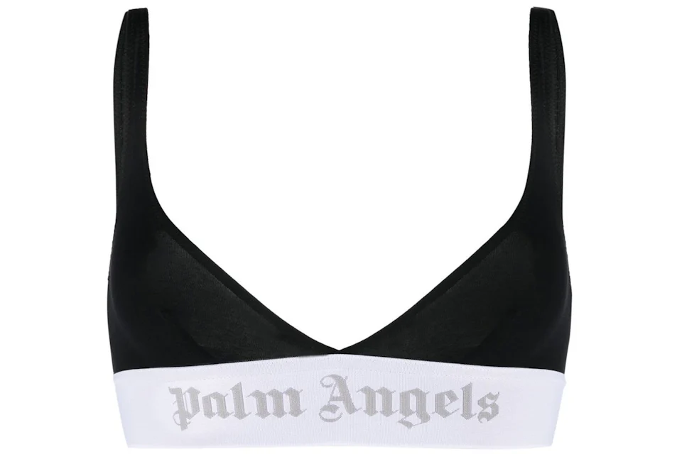 Palm Angels Logo Print Triangle Cup Bra Black - SS23 - US