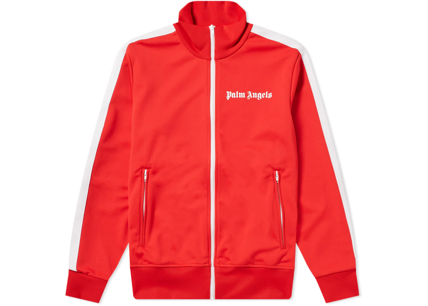 Palm Angels Logo Print Zip Up Track Jacket Red Men's SS21 US
