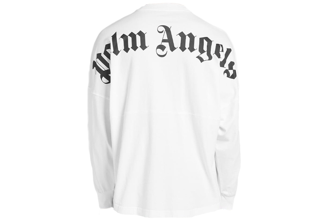 Pre-owned Palm Angels Logo Printed Ls T-shirt White