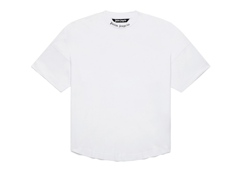 Palm angels white collar logo tee size deals M