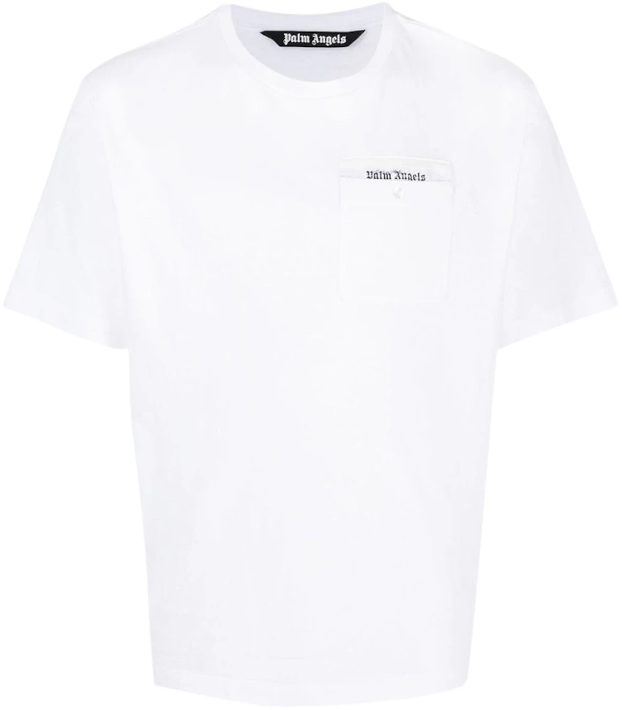 Palm Angels Logo-Tape Cotton T-shirt White