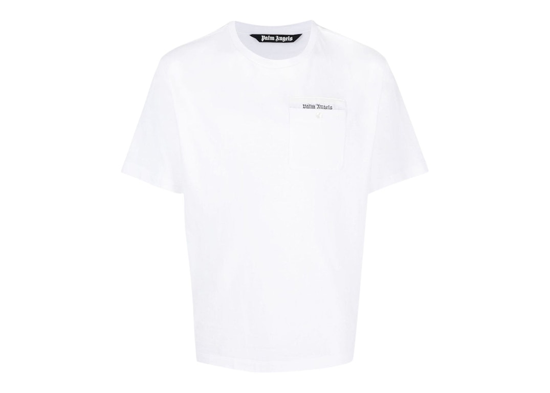 Pre-owned Palm Angels Logo-tape Cotton T-shirt White