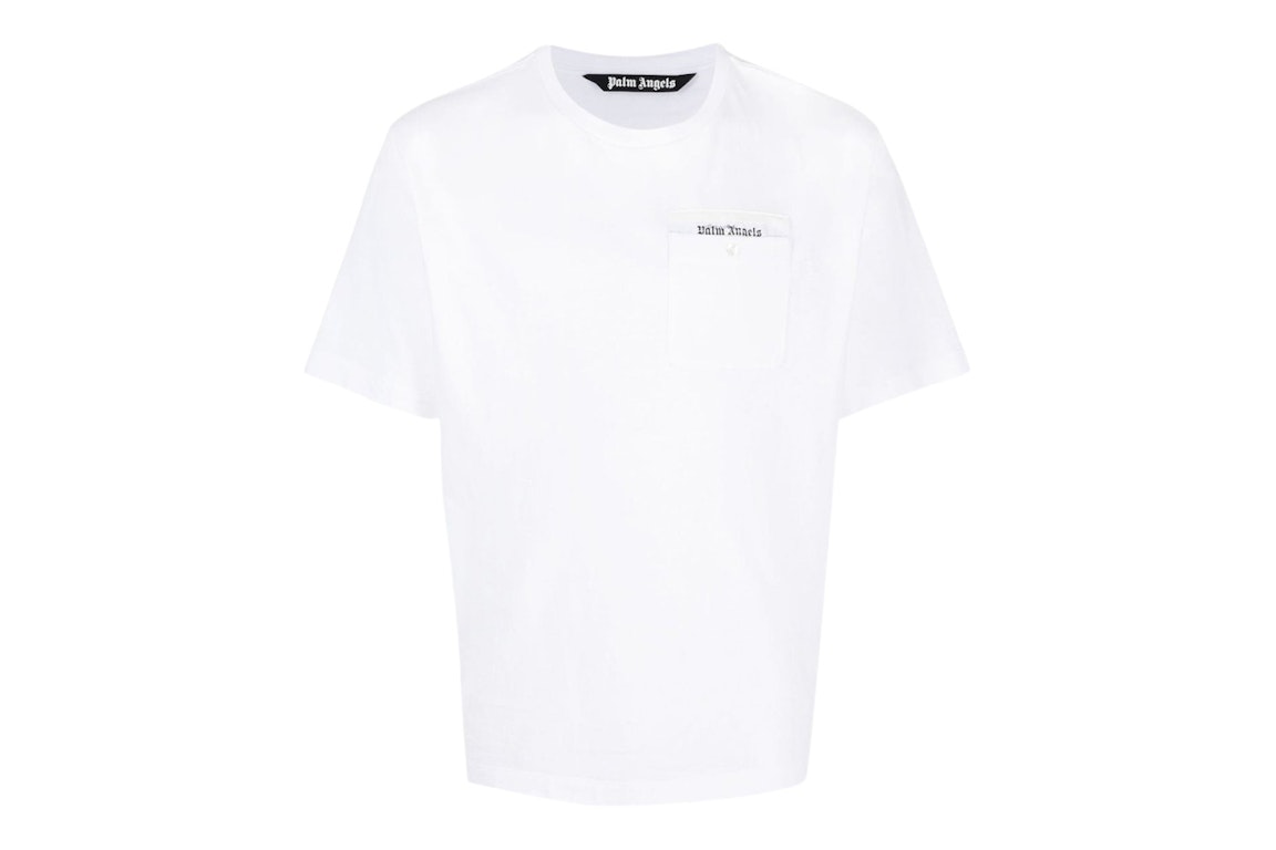 Pre-owned Palm Angels Logo-tape Cotton T-shirt White