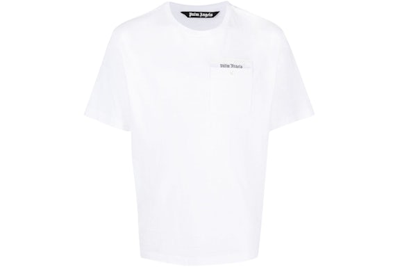 Palm Angels Camiseta de algodón con cinta con logotipo Blanco