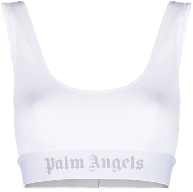 Palm Angels White Logo Sports Bra