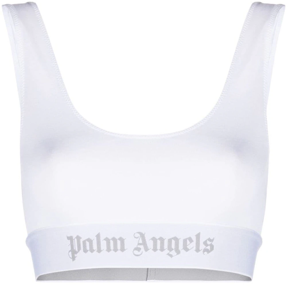 Logo tape cotton bra top - Palm Angels - Women