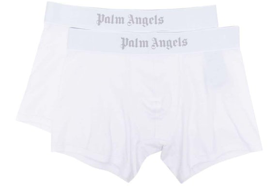 Boxer Palm Angels Logo-Cintura (Confezione da 2) Bianco
