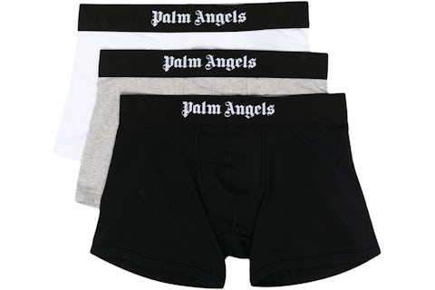 Palm Angels Bóxer con logo y cinturilla (pack de 3) Negro/Gris