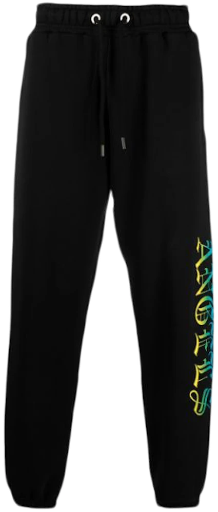 Palm Angels Loose Fit Logo Sweatpants Black/Yellow/Green Men's - SS21 - US
