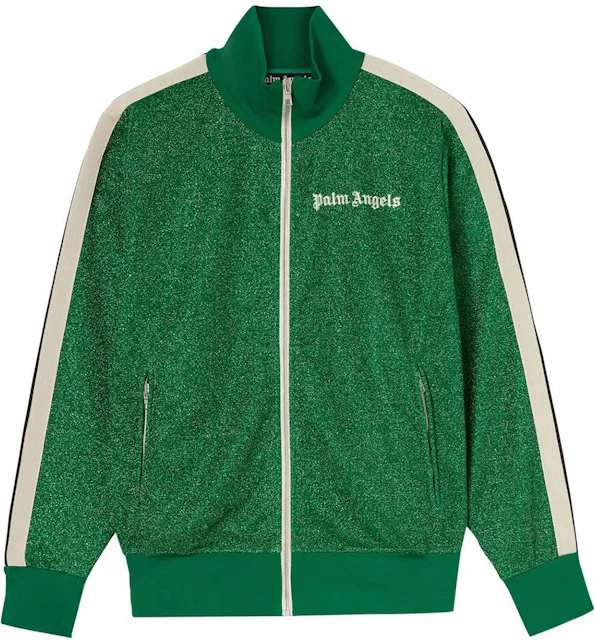 Palm Angels Lurex Track Jacket Green/White Men's - SS22 - GB
