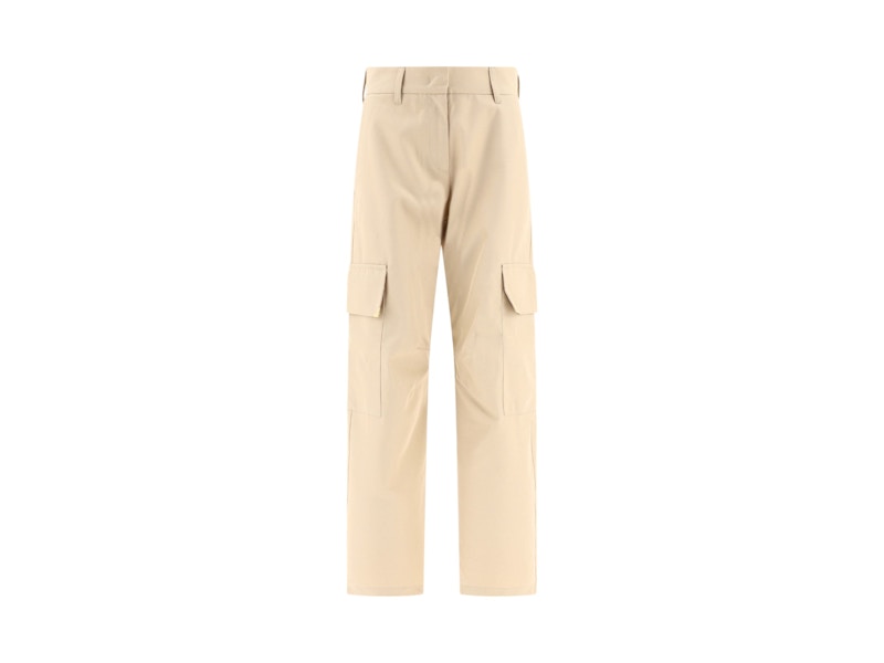 Pre-owned Palm Angels Women's Metal Frame Carrot Pants In Beige