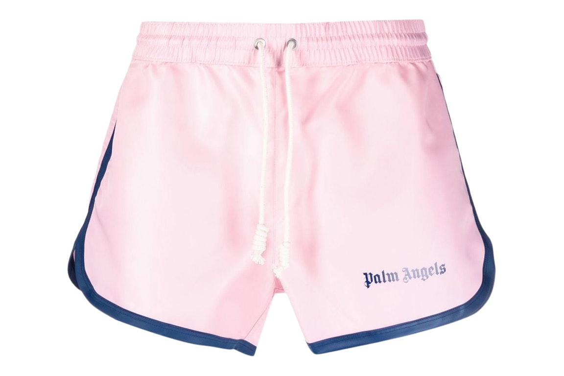 Pre-owned Palm Angels Miami Contrast Trim Shorts Light Pink/navy