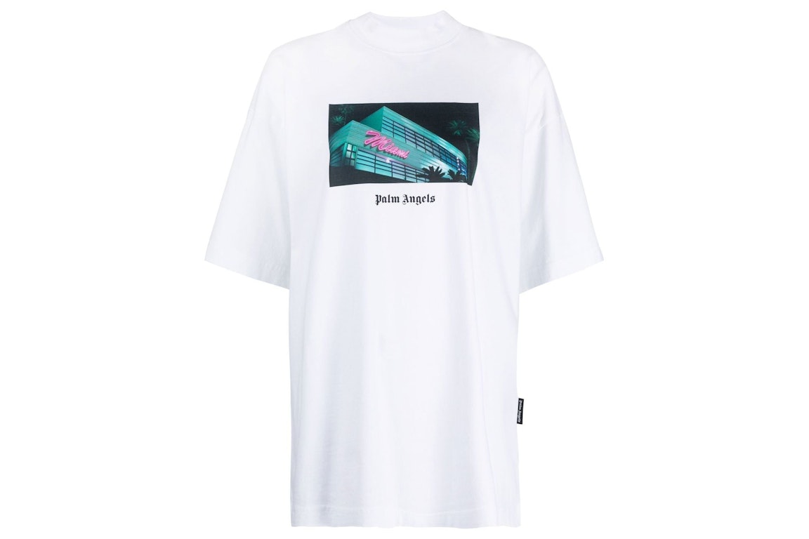 Pre-owned Palm Angels Miami Graphic Print T-shirt White