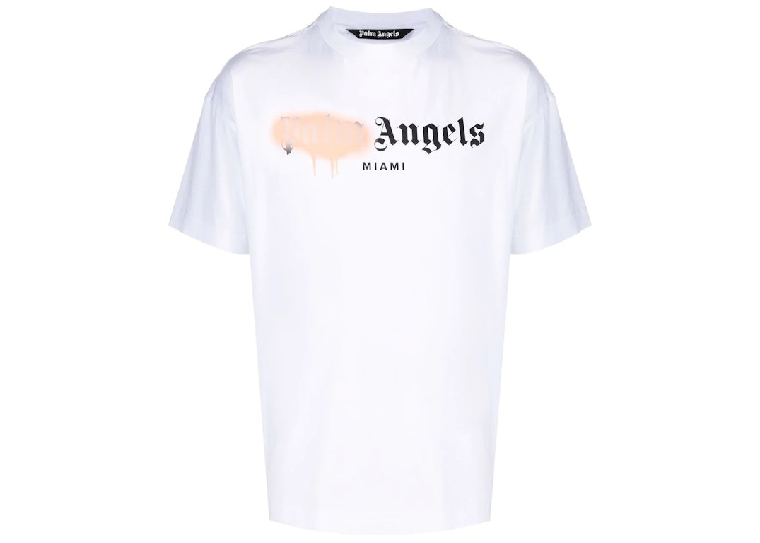 Pre-owned Palm Angels Miami Sprayed Logo T-shirt White
