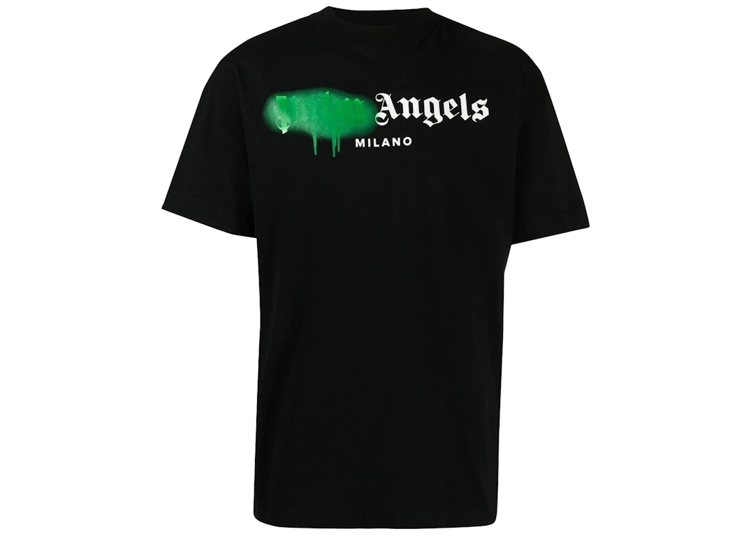 Pre-owned Palm Angels Milano Sprayed Logo T-shirt Black
