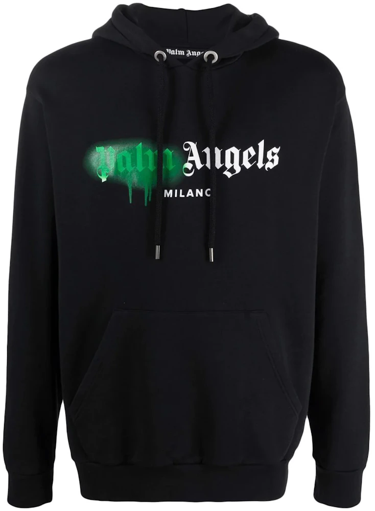 Palm Angels Milano Sprayed Logo Hoodie Black Men's - SS21 - US