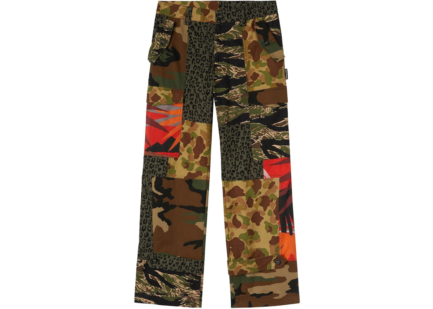 Palm Angels Mixed PXP Fabric Cargo Pants Military/Black - SS22 - US