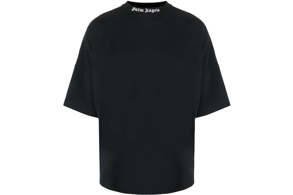 Palm Angels Mock Neck Logo Oversized T-Shirt Black/White SS22