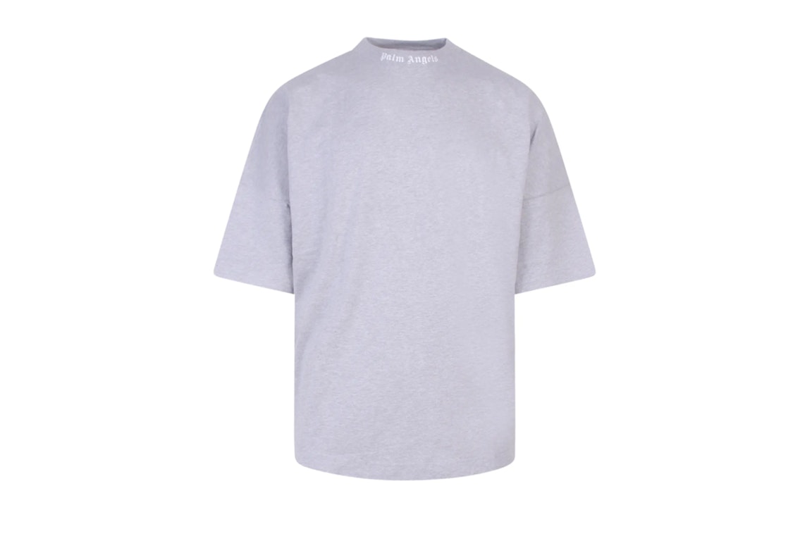 Pre-owned Palm Angels Mock Neck Logo T-shirt Grey/white