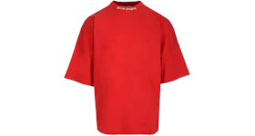 Palm Angels Mock Neck Logo T-Shirt Red/White
