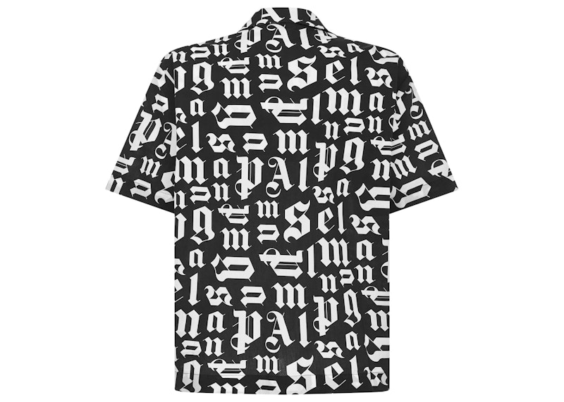 Palm Angels Monogram Bowling Shirt Black Men's - SS21 - US