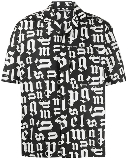 Palm Angels Monogram Bowling Shirt Black Men's - SS21 - US