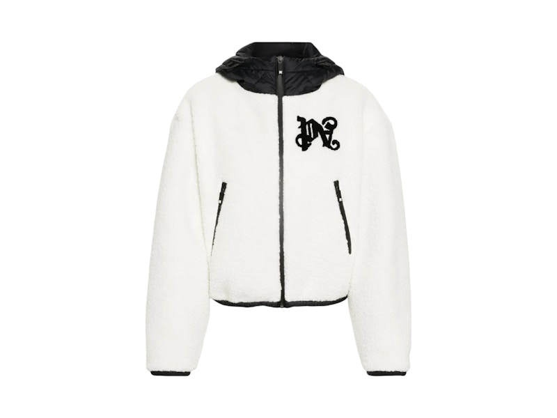 Pre-owned Palm Angels Women's Monogram Cozy Ski Jacket In White