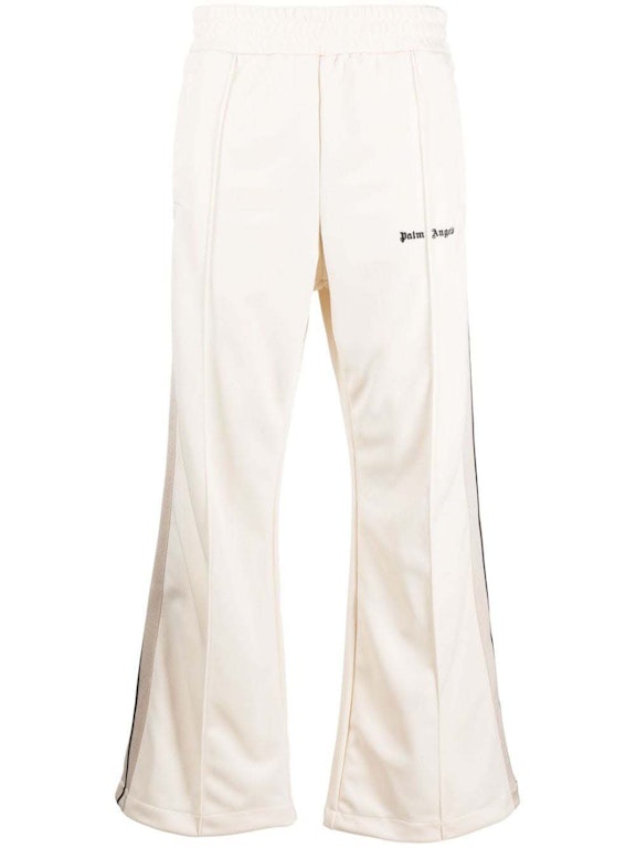 Pre-owned Palm Angels Monogram Flared Track Pants White