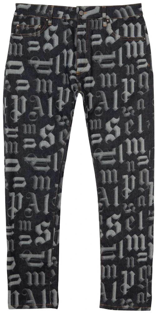 Palm Angels Monogram Jeans Black/Black Men's - SS21 - US