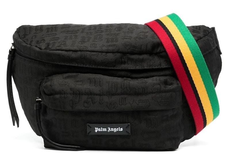 Palm Angels Monogram Pattern Belt Bag Black