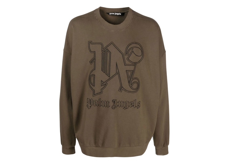 Palm Angels Monogram Statement Crewneck Brown