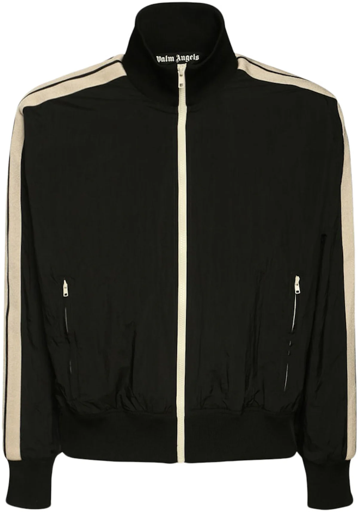 Leather Effect Bomber Track Jacket in black - Palm Angels® Official