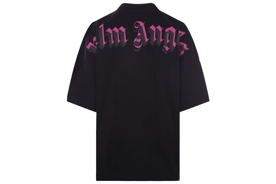 Pre-owned Palm Angels Oversized Double Logo T-shirt Black
