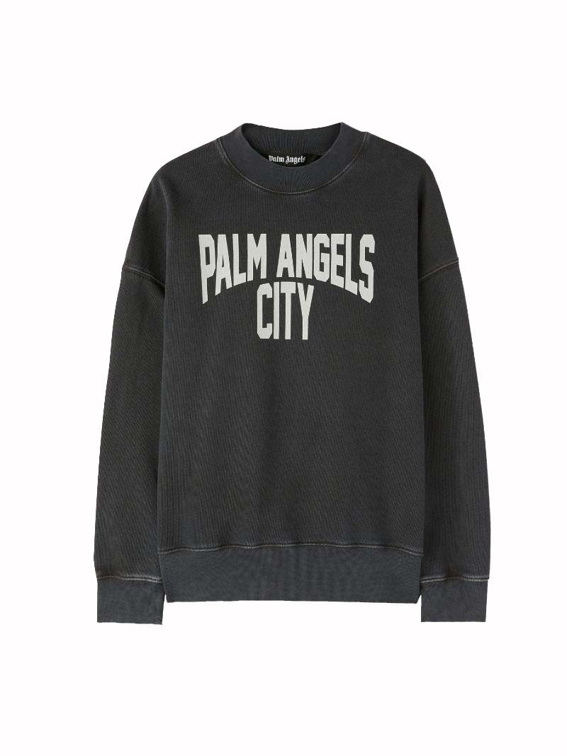 Palm Angels PA City Washed Crewneck Dark Grey/White メンズ - JP