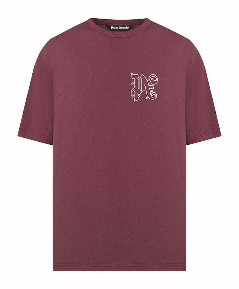Palm Angels PA Logo T-Shirt Burgundy Men's - US