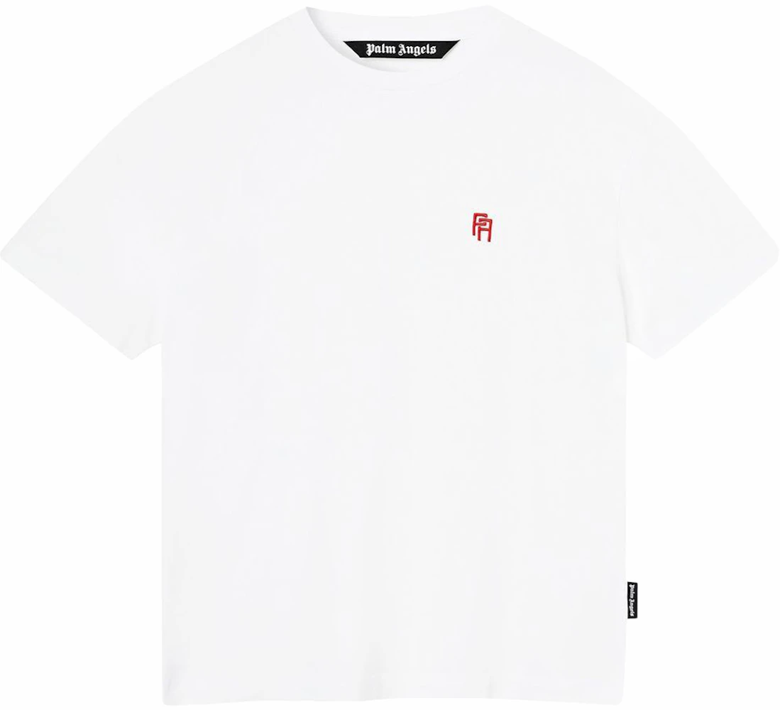 Palm Angels PA Monogram Embroidered T-Shirt White/Red Men's - SS22 - US