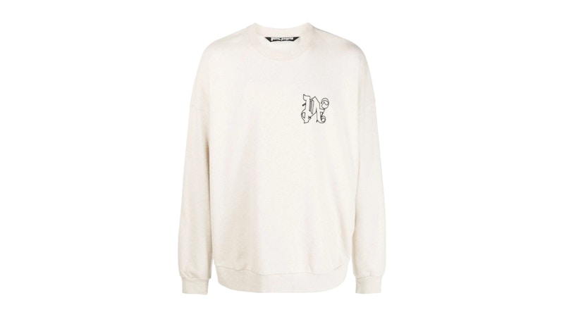 Palm Angels PA Monogram Linen Crewneck Beige
