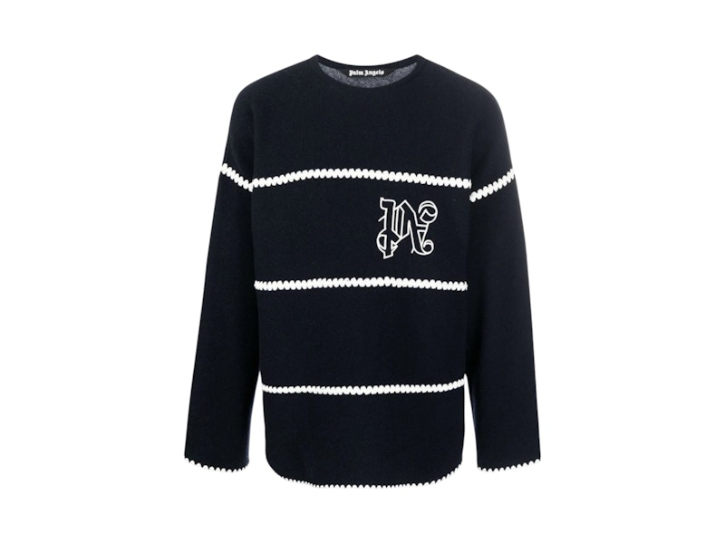 Palm Angels PA Monogram Striped Sweater Blue