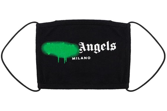 Palm Angels Paint Logo Face Mask Black/Green
