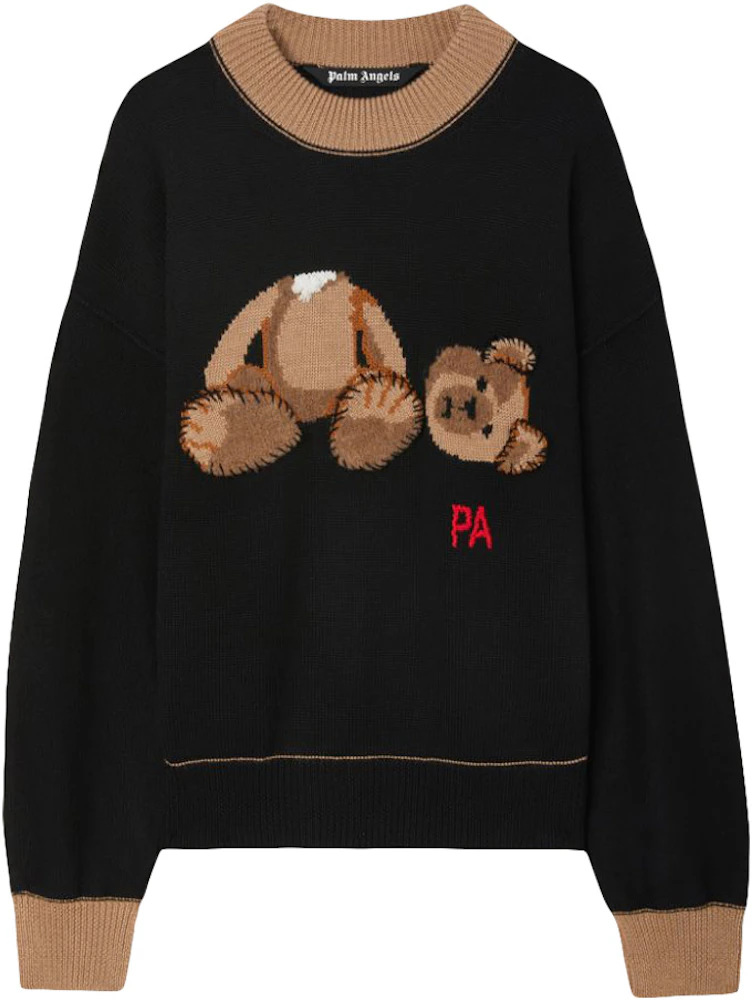 Palm Angels Palm Bear Wool Knit Sweater Black/Brown Men's - SS23 - US