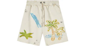 Palm Angels Palm Neon Sweat Shorts Off-White/Multi