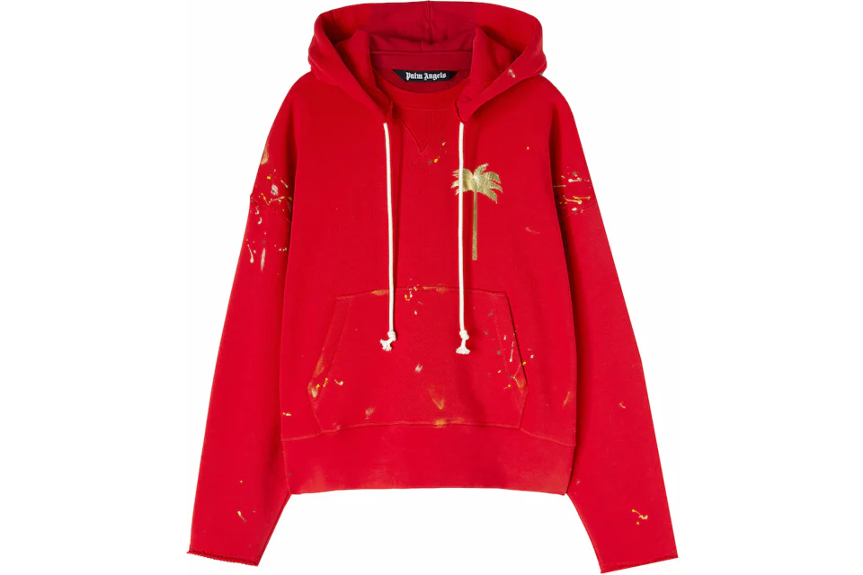 Palm Angels Palm Painted Hoodie Red/Gold