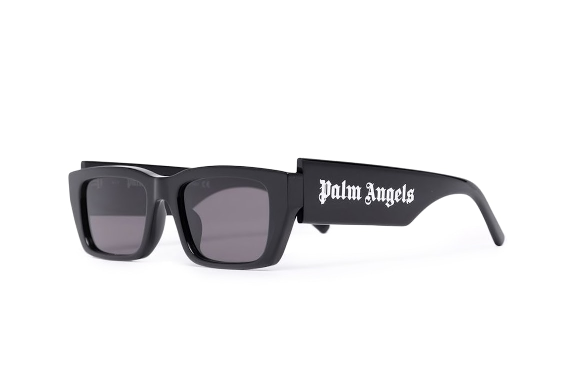 Pre-owned Palm Angels Palm Rectangle Frame Sunglasses Black Grey In Black Grey (peri002y21pla0011007)