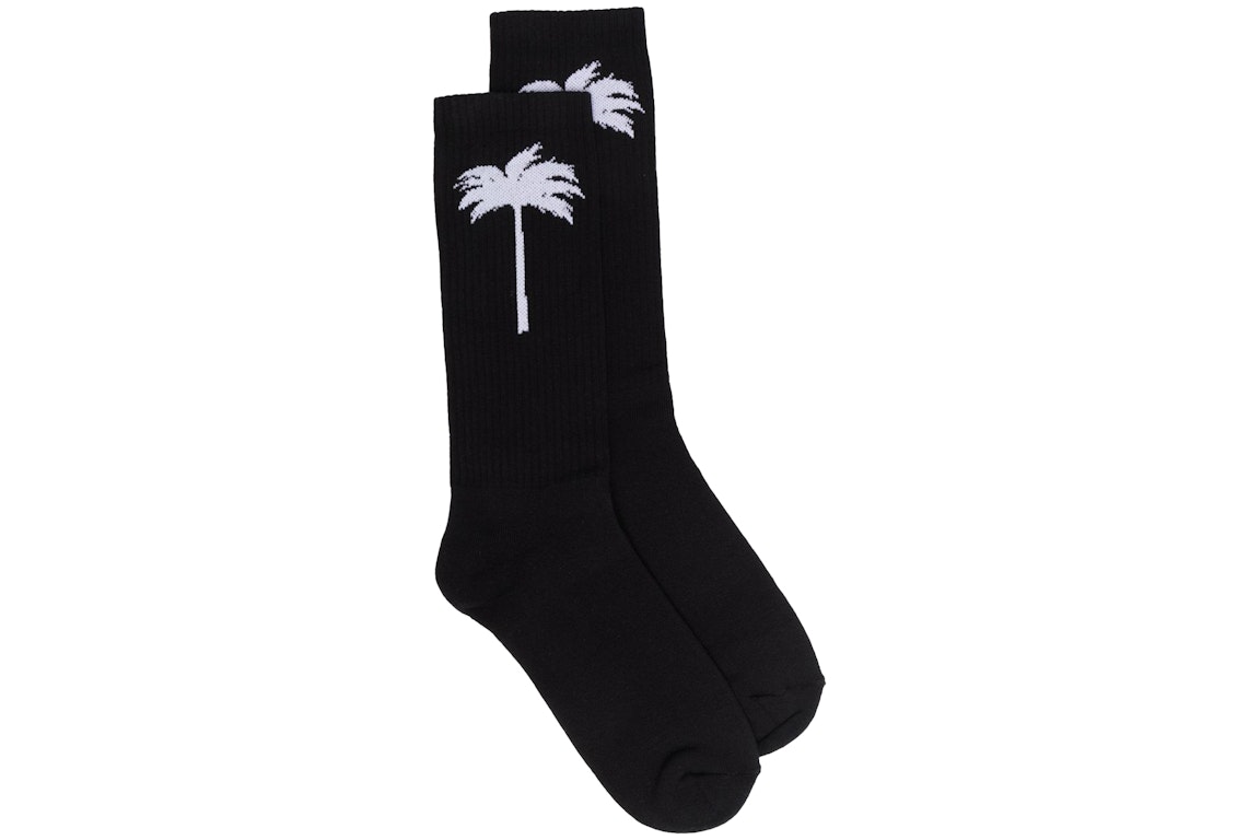 Pre-owned Palm Angels Palm Socks Black/white