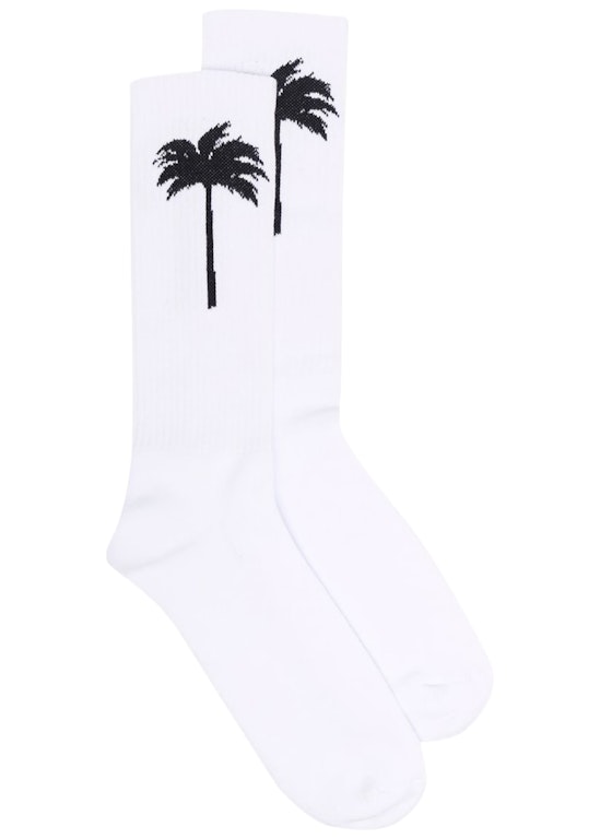 Pre-owned Palm Angels Palm Socks White/black